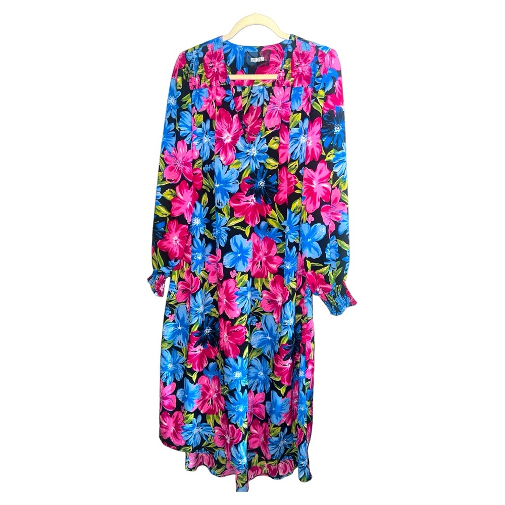 Reformation Floral Midi Dress Multicolor Size L